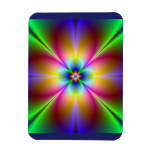 Colorful Neon Daisy Magnet