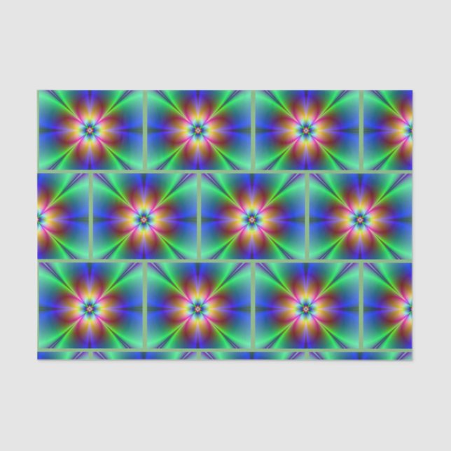 Colorful Neon Daisy Tissue Paper (Front)