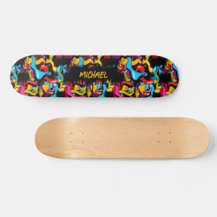 Colorful Neon Graffiti Hip Hop Street Art Kids Skateboard