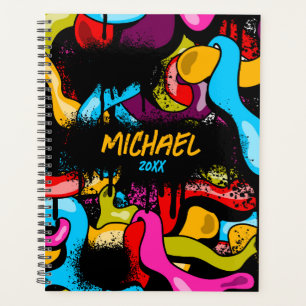 Colorful Neon Graffiti Hip Hop Street Art Teen Planner