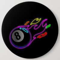 Colorful Neon Lights Eight Ball Billiards Pool