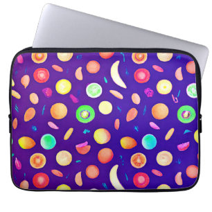 Colorful Neon Tropical Fruit Pattern Laptop Sleeve