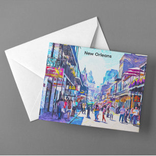Colorful New Orleans Louisiana French Quarter Postcard