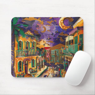 COLORFUL NEW ORLEANS MARDI GRAS SCENE MOUSE MAT