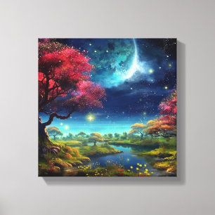 Colorful night universe  canvas print