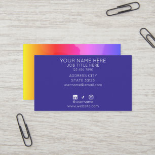 Colorful Nightlife Lounge Business Card
