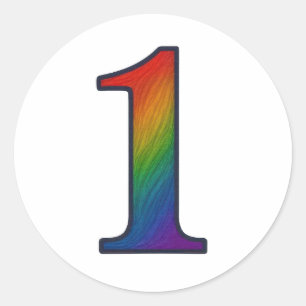 Colorful Number One Sticker