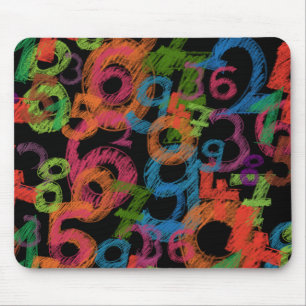 Colorful Numbers Math Graffiti Mouse Mat