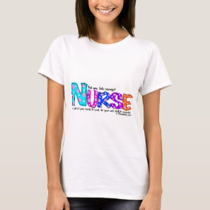 Colorful Nurse Courage Saying Chronicles 15.7 T-Shirt