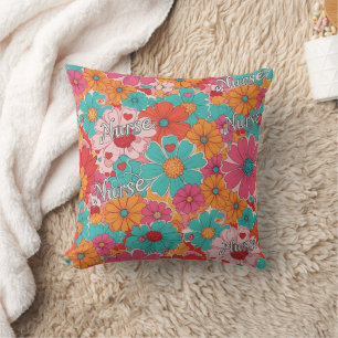Colorful Nurse Floral Pattern (1) Cushion