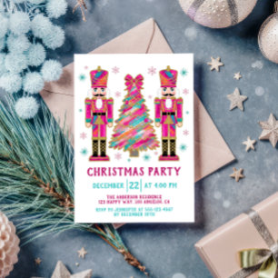 Colorful Nutcracker  Christmas Tree Party Invitation