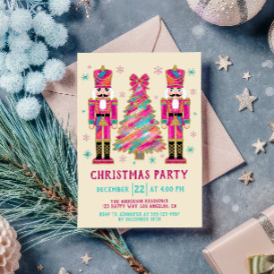 Colorful Nutcracker & Glitter Christmas Party Invitation
