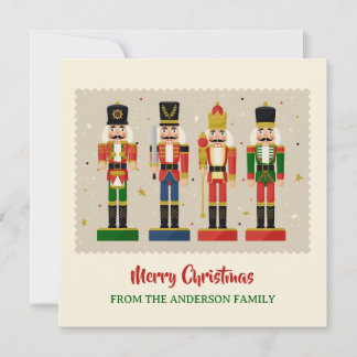 Colorful Nutcracker Soldiers Merry Christmas Holiday Card