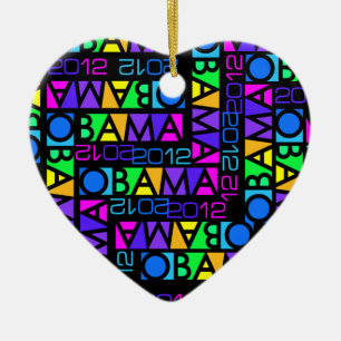 Colorful Obama 2012 ornament