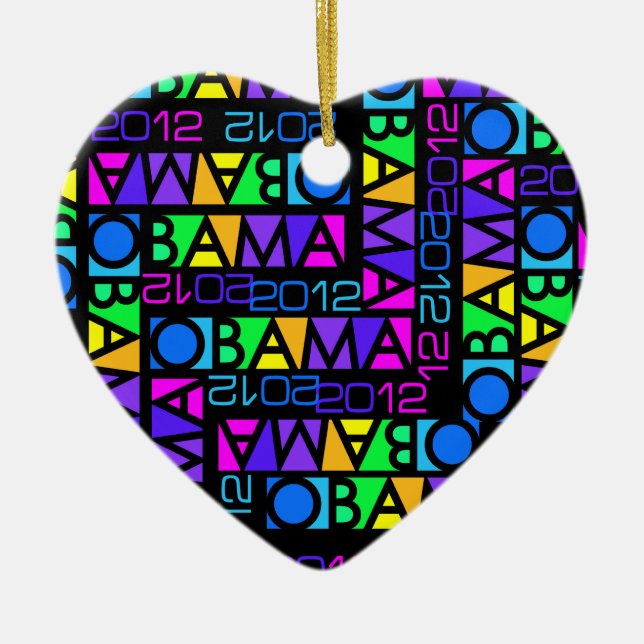 Colorful Obama 2012 ornament (Front)