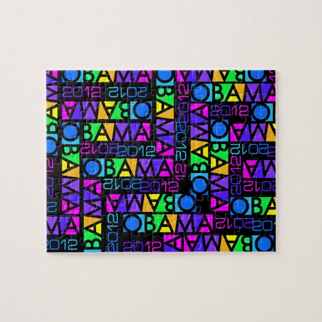 Colorful OBAMA 2012 puzzle (Horizontal)