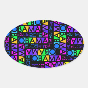 Colorful Obama 2012 stickers
