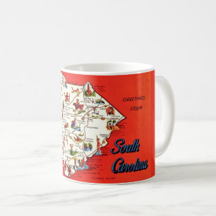  Colorful Old South Carolina Map Mug