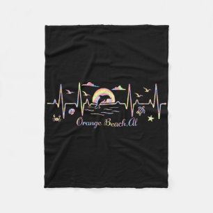 Colorful Orange Beach Fleece Blanket