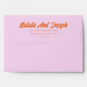 Colorful Orange Pink Funky Modern Wedding  Envelope