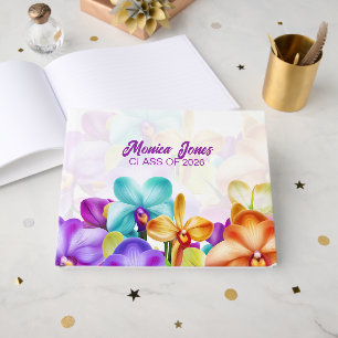 Colorful Orchids Graduation Guest Book
