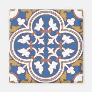Colorful Ornamental Tile Pattern Magnet