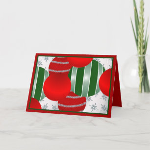 Colorful Ornaments Holiday/Christmas Greeting Card