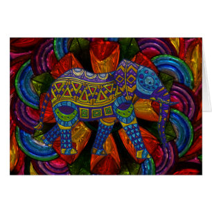 Colorful Ornate Elephant and Mandala
