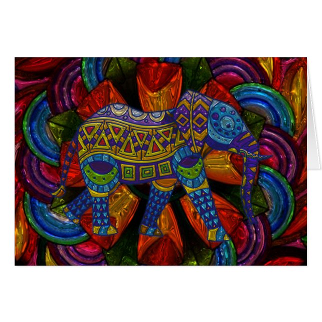 Colorful Ornate Elephant and Mandala (Front Horizontal)