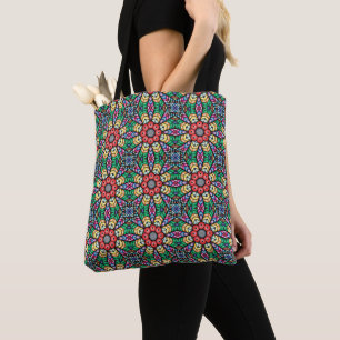 Colorful Ornate Kaleidoscope Pattern Tote Bag