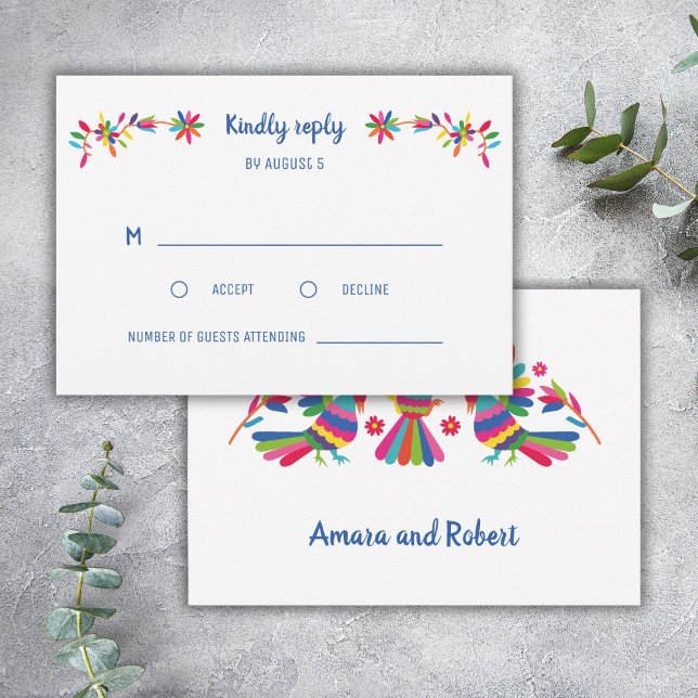 COLORFUL OTOMI MEXICAN RSVP CARD (Creator Uploaded)