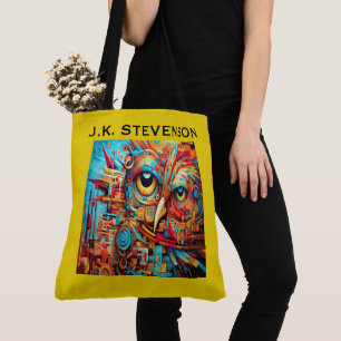 COLORFUL OWL ART TOTE BAG