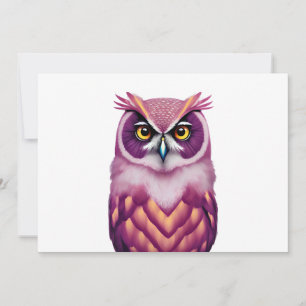 Colorful Owl Bird Artwork  Save The Date