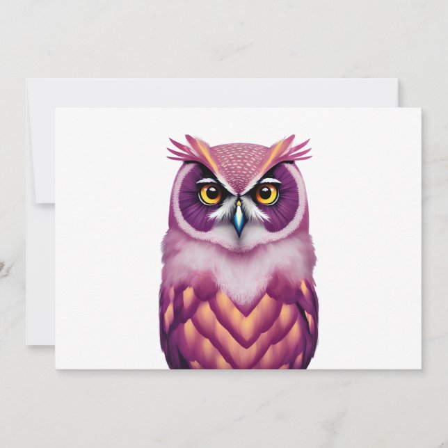 Colorful Owl Bird Artwork  Save The Date (Front)