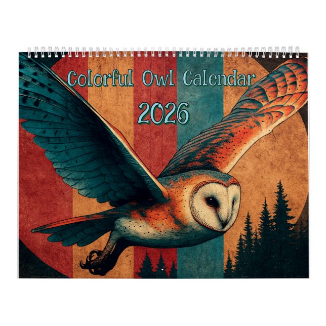 Colorful Owl Calendar 2026 (Cover)