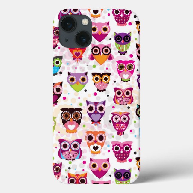 Colorful Owl Pattern For Kids 2 Case-Mate iPhone Case (Back)