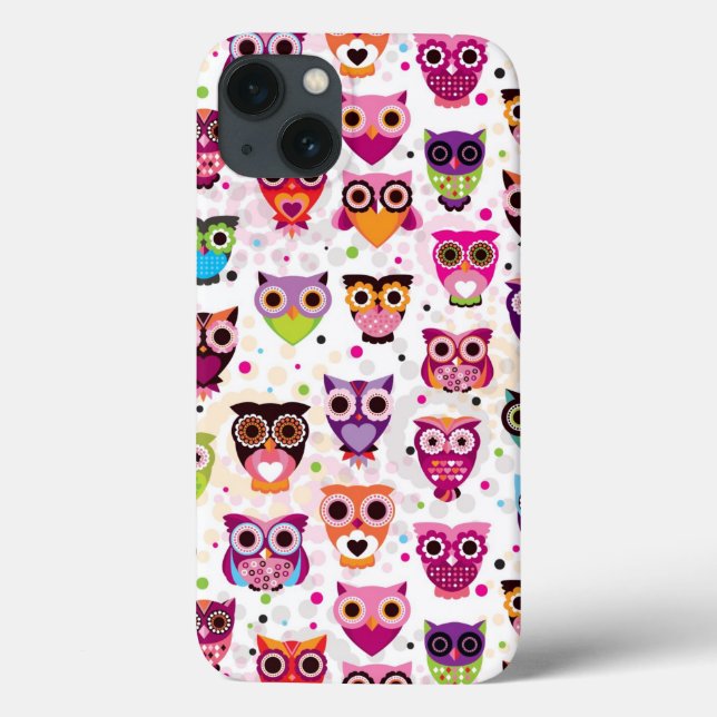 Colorful Owl Pattern For Kids 2 Case-Mate iPhone Case (Back)