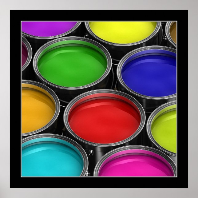 Colorful paint cans - Poster (Front)