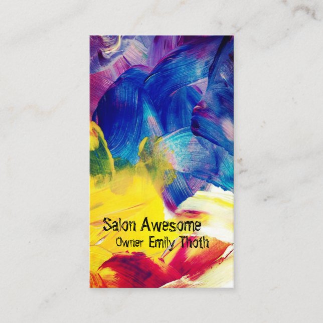 Colorful paint design business card (Front)