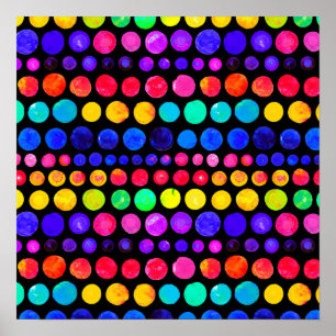 Colorful Paint Dots Pattern Poster