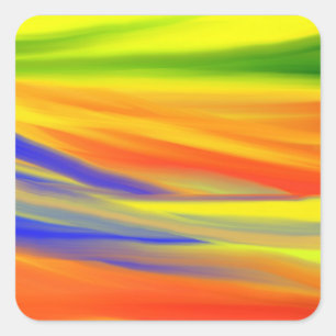 COLORFUL PAINT RAINBOW ART SQUARE STICKER