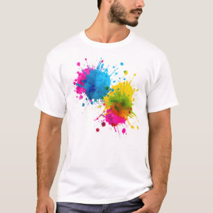 Colorful Paint Splash Abstract Art Vibrant Rainb T-Shirt