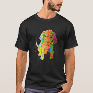 Colorful Paint Splash Hungarian Pointing Magyar Vi T-Shirt