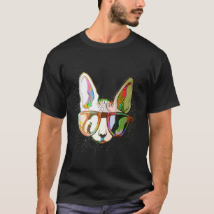 Colorful Paint Splash Sunglasses Sphynx Cat T-Shirt