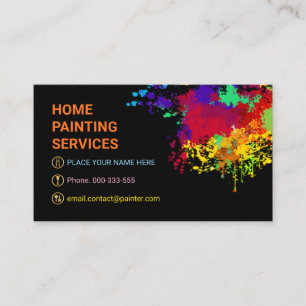 Colorful Paint Splatter Home Painting Painter Business Card