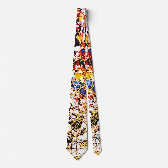 Colorful Paint Splatter Neck Tie (Front)