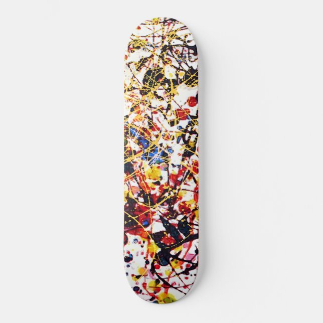 Colorful Paint Splatter Skateboard (Front)