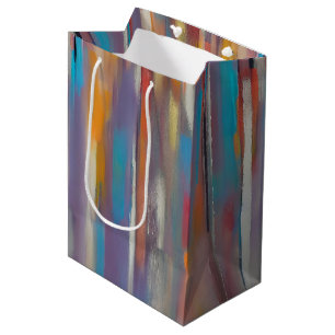 Colorful paint streaks  medium gift bag