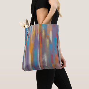 Colorful paint streaks tote bag