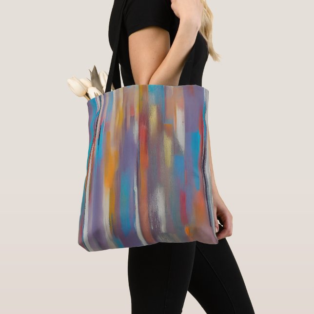 Colorful paint streaks tote bag (Close Up)